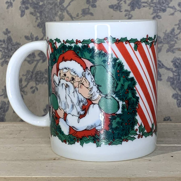 Vintage 1988 Santa Mr & Mrs Claus Christmas Mug HF Houston Foods - Picture 2 of 7